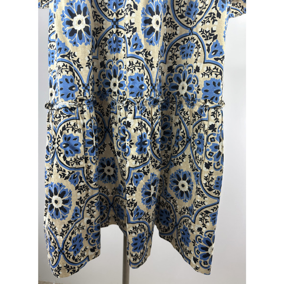 Tuckernuck Golden Medallion Crawford Dress Size Medium Flutter Ruffle Mini Blue - Picture 7 of 16